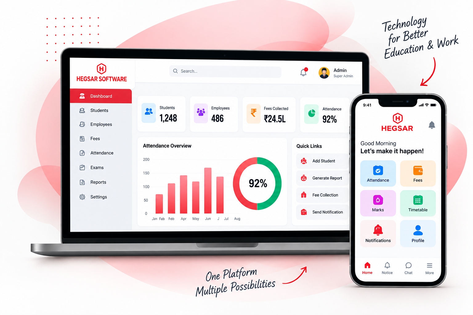Hegsar Software Education ERP and Mobile Application